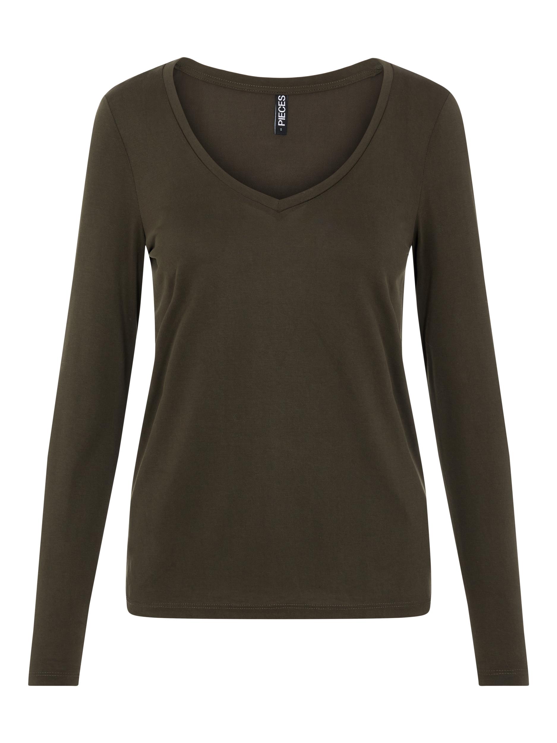 ZEUVh Abbigliamento PIECES Maglietta Kamala in Verde Scuro ZEUVh Abbigliamento PIECES Maglietta Kamala in Verde Scuro