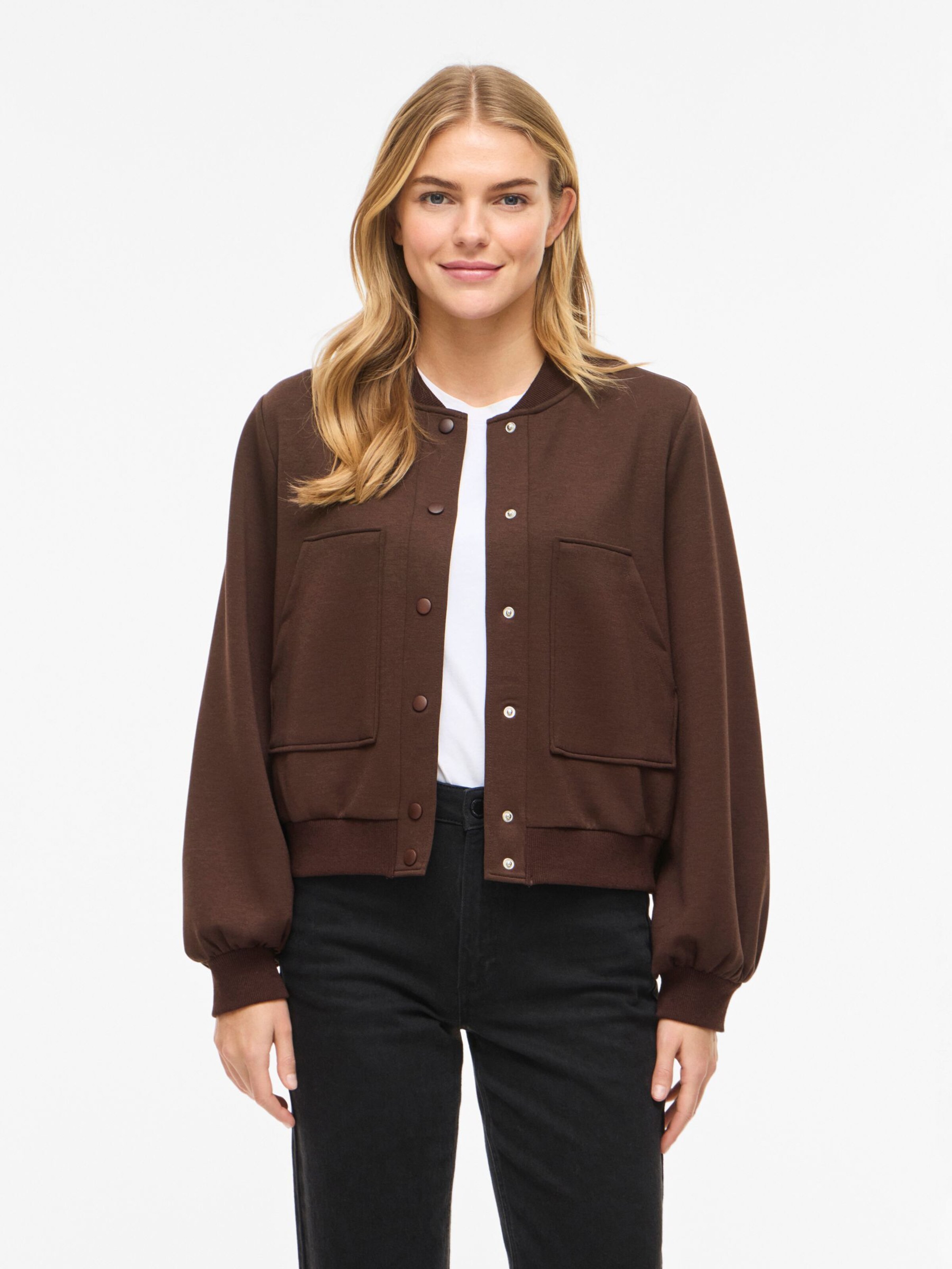 Veste mi-saison VILA en marron : devant