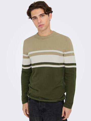 Only & Sons Sweater 'ONSNiguel' in Beige: front