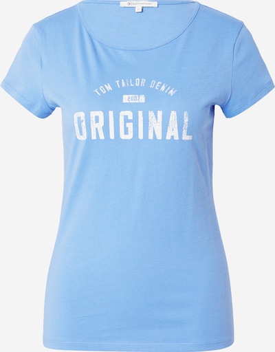 TOM TAILOR DENIM T-shirt i ljusblå / off-white, Produktvy