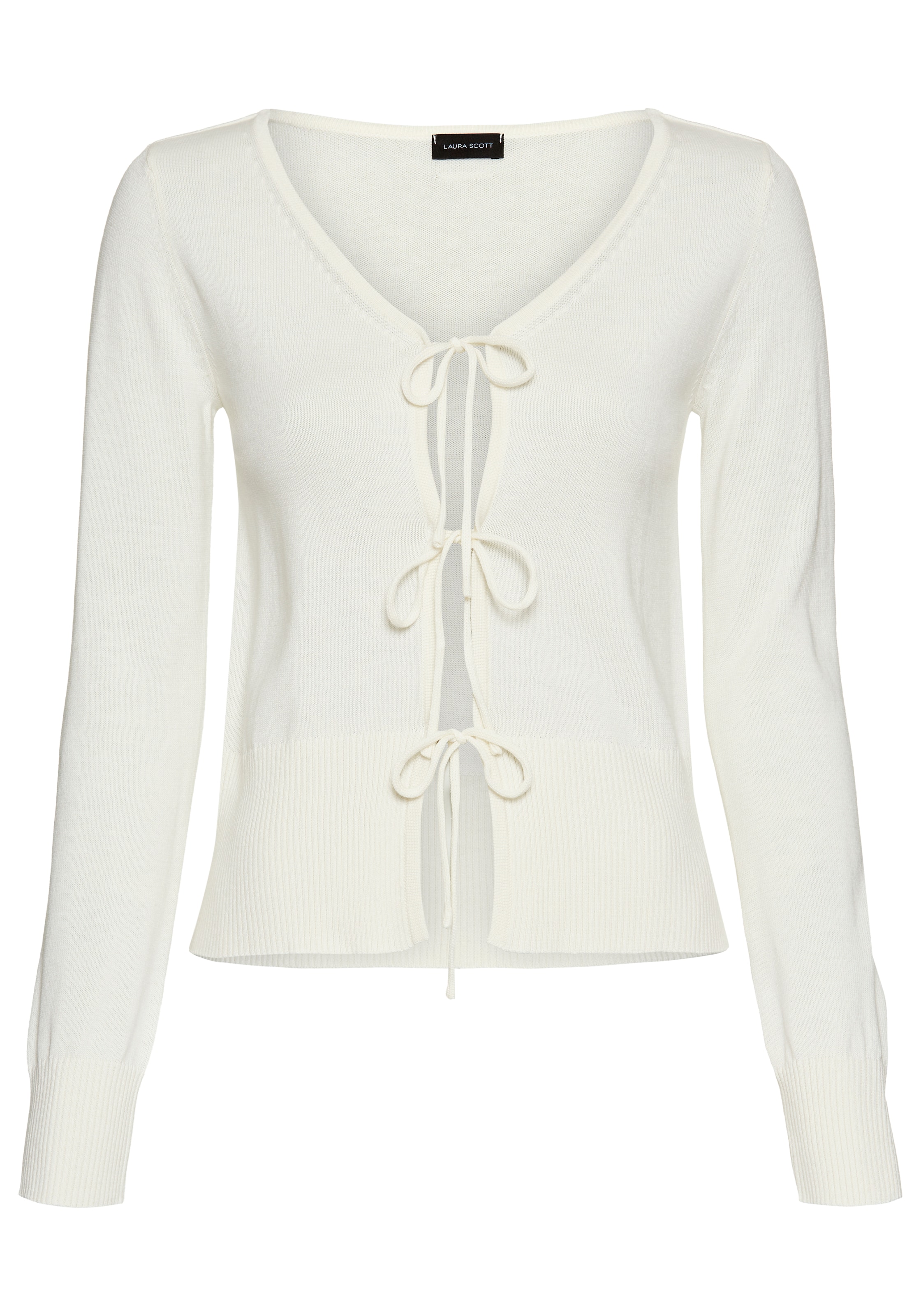 LAURA SCOTT Strickjacke in Weiß: Vorderseite