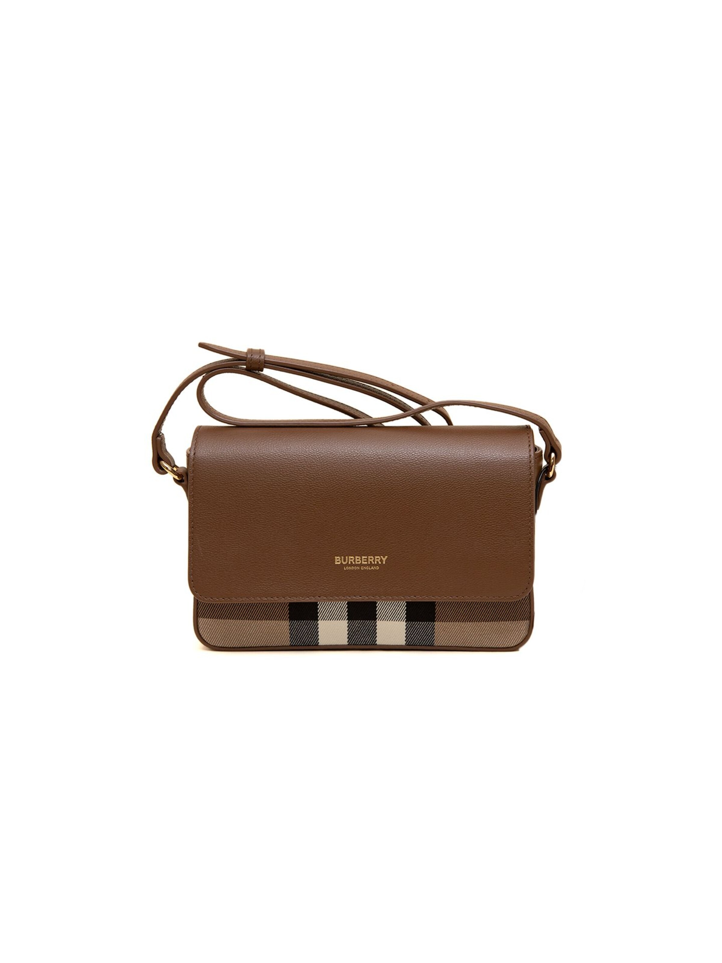 BURBERRY - Bolso de mano 'New Hampshire Shoulder Bag 20x6x13 cm' en marrón: frente