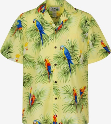 Regular fit Camicia 'Kakadu Allover' di KY's in giallo: frontale