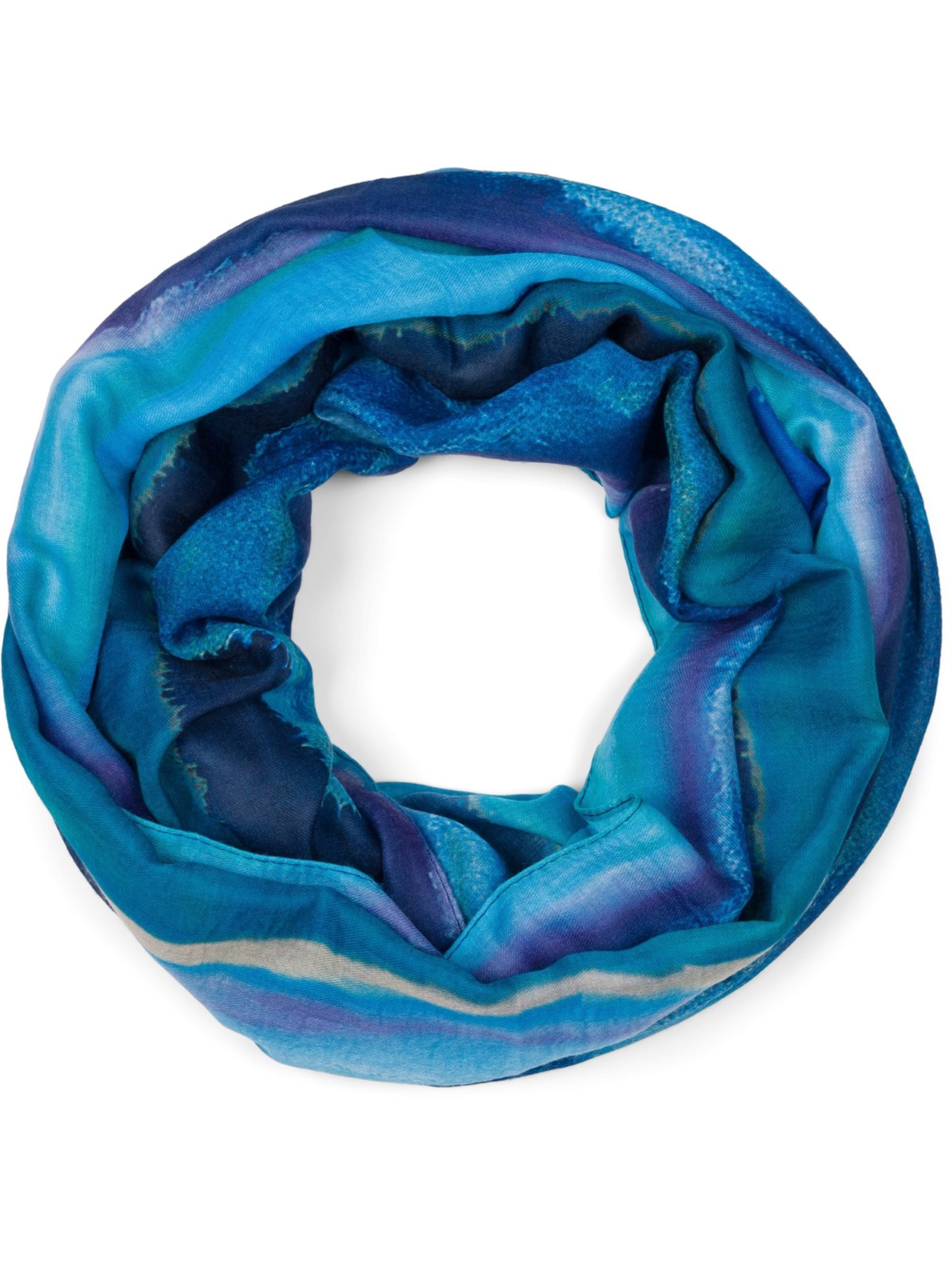 styleBREAKER Schlauchschal 'Bunter Loop Aquarell Farbverlauf Streifen'‌‌ in Blau: Vorderseite