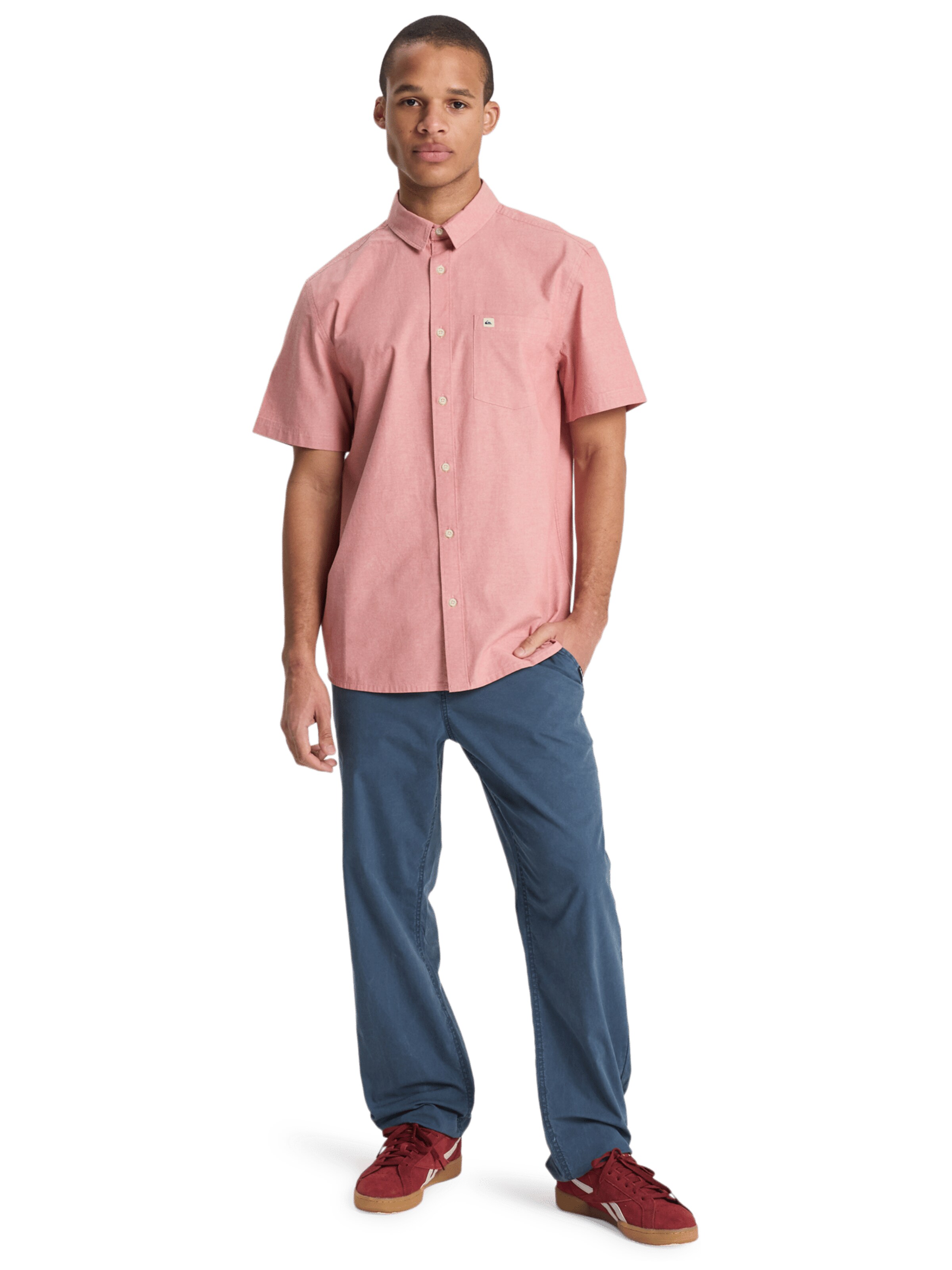QUIKSILVER Regular fit Button Up Shirt 'Drumfins' in Pink