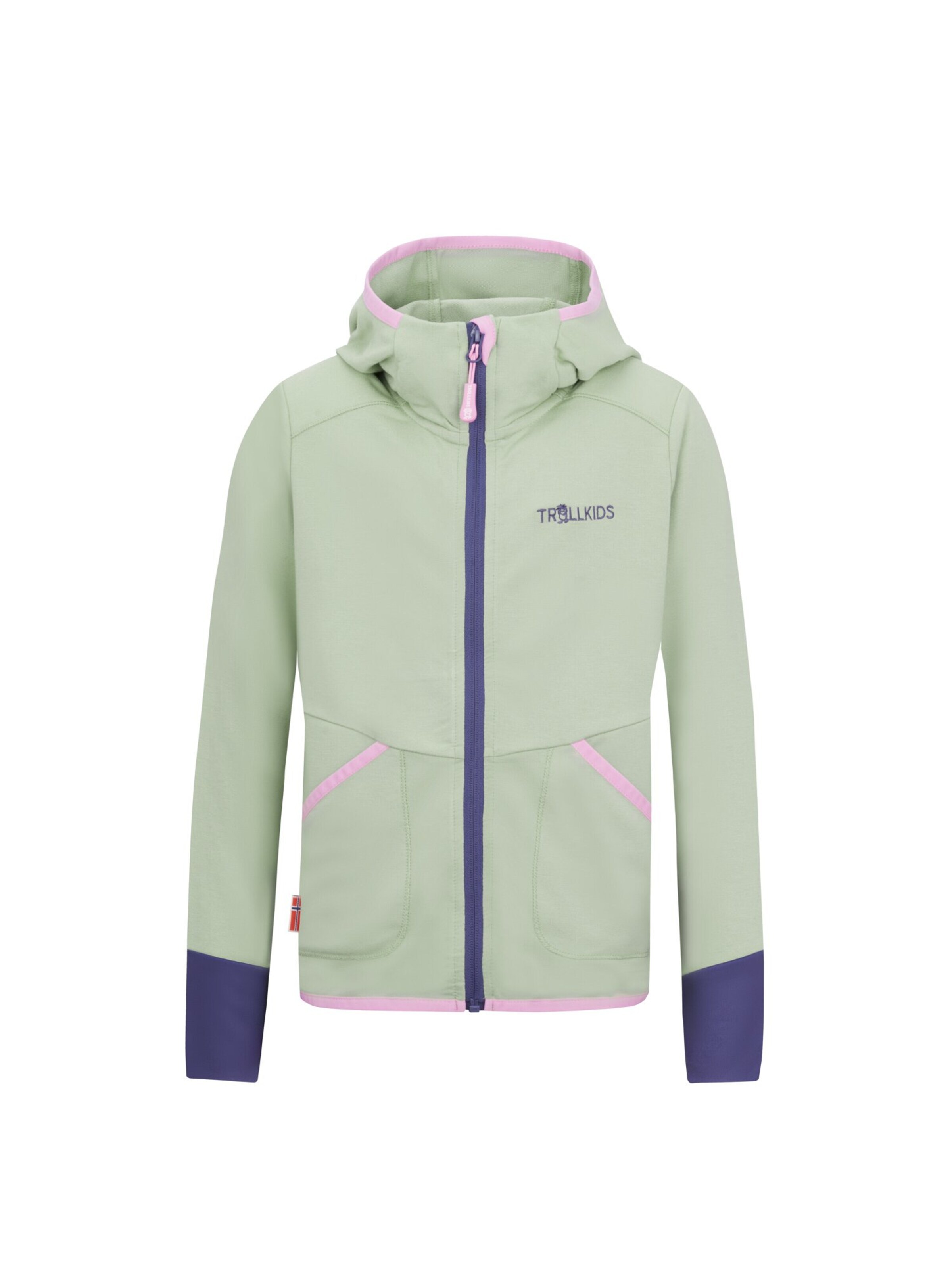 TROLLKIDS Fleece Jacket in Green: front