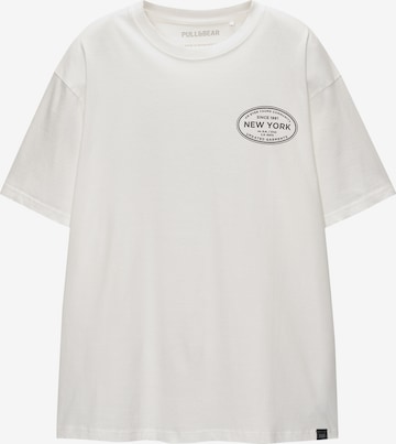 T-Shirt Pull&Bear en blanc : devant