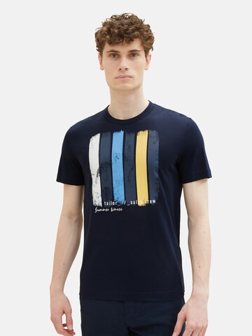 T-Shirt TOM TAILOR en bleu : devant