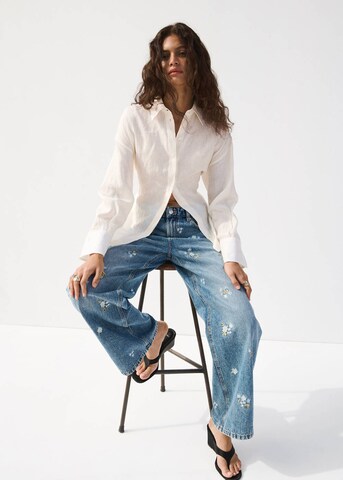 MANGO Wide Leg Jeans 'BEVERLY' in Blau