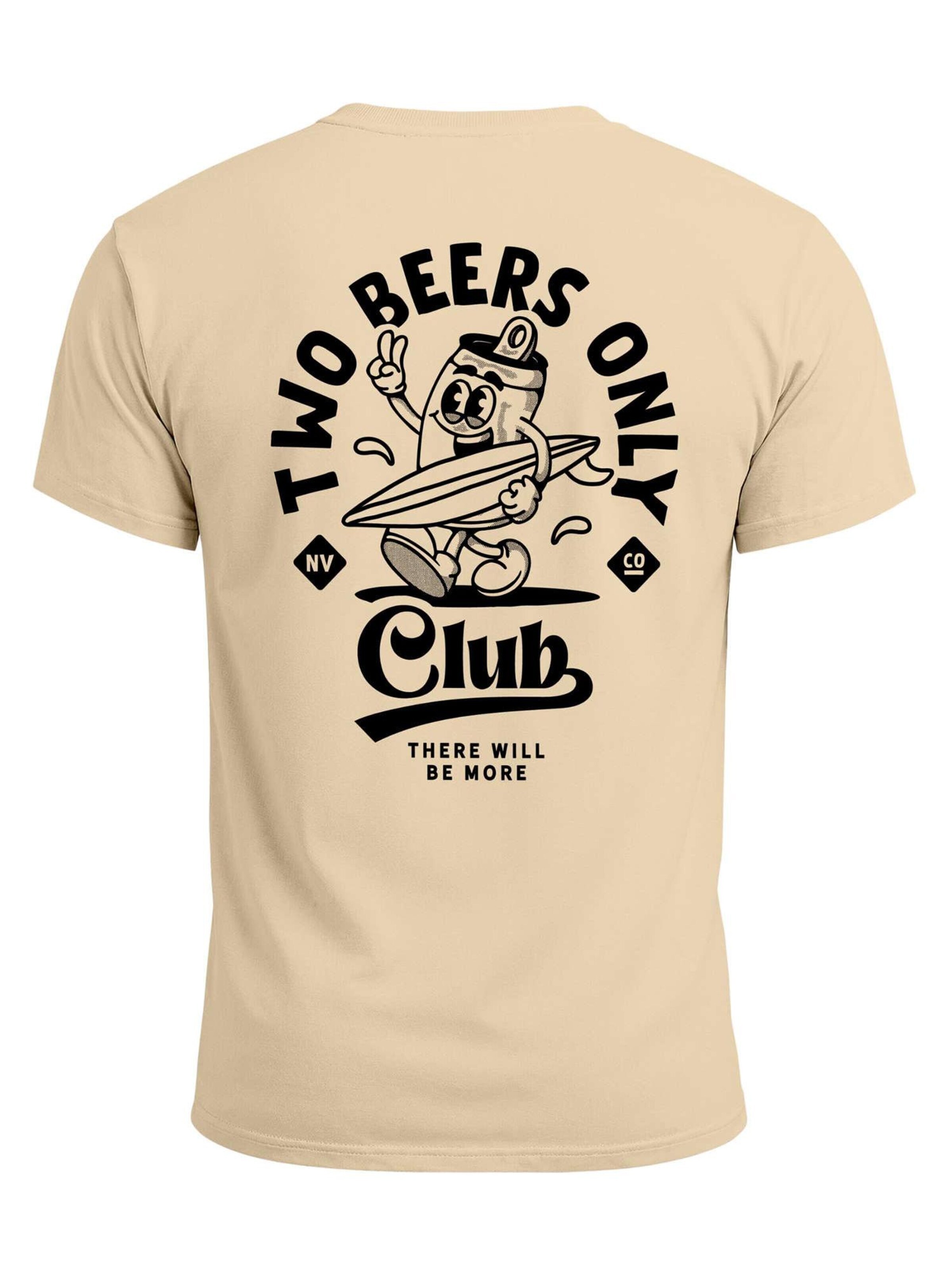 Neverless Shirt 'Two Beers only Backprint' in Beige