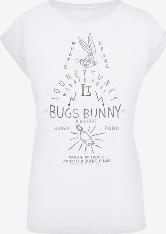 T-shirt 'Looney Tunes Bugs Bunny A Wild Hare' F4NT4STIC en blanc : devant
