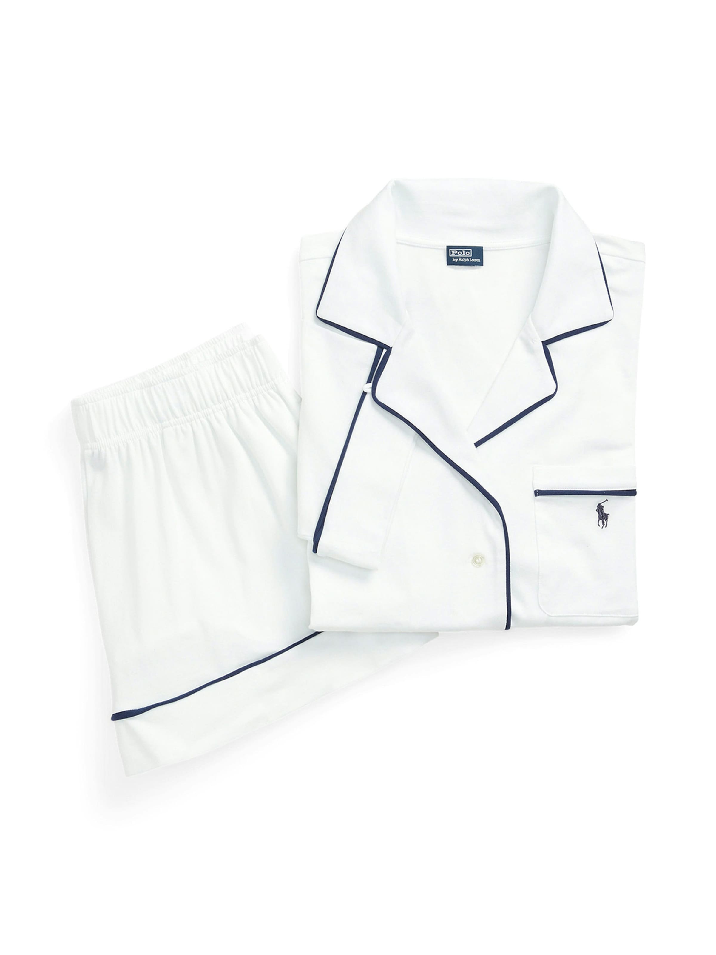 Pyjama ' Polo Essentials ' Polo Ralph Lauren en blanc : devant