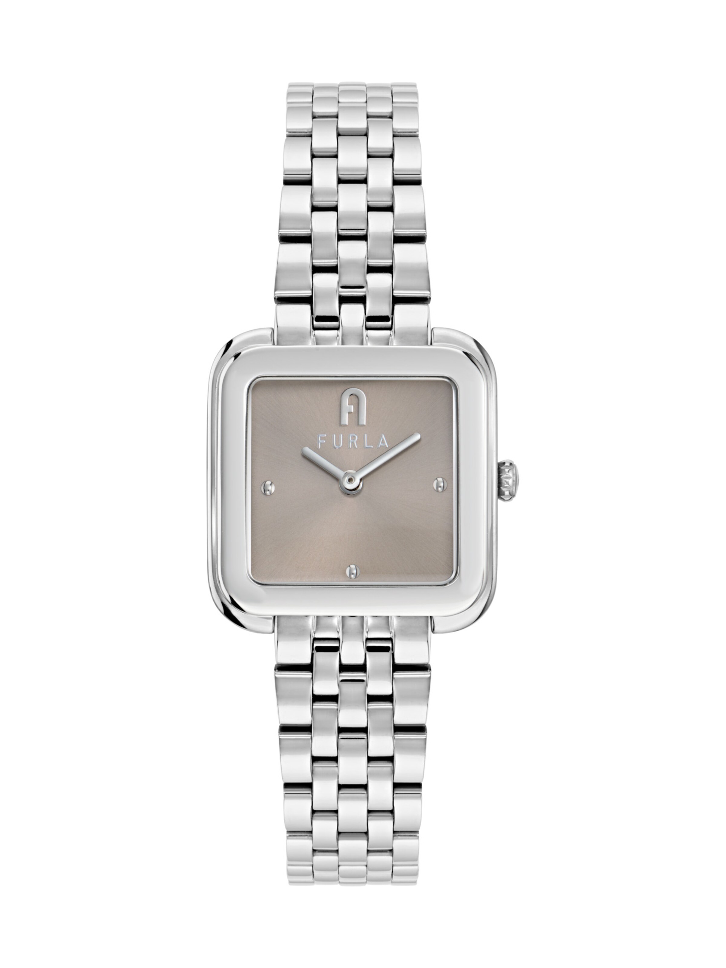 FURLA Analogt ur ' DIAMANTE ' i sølv: forside