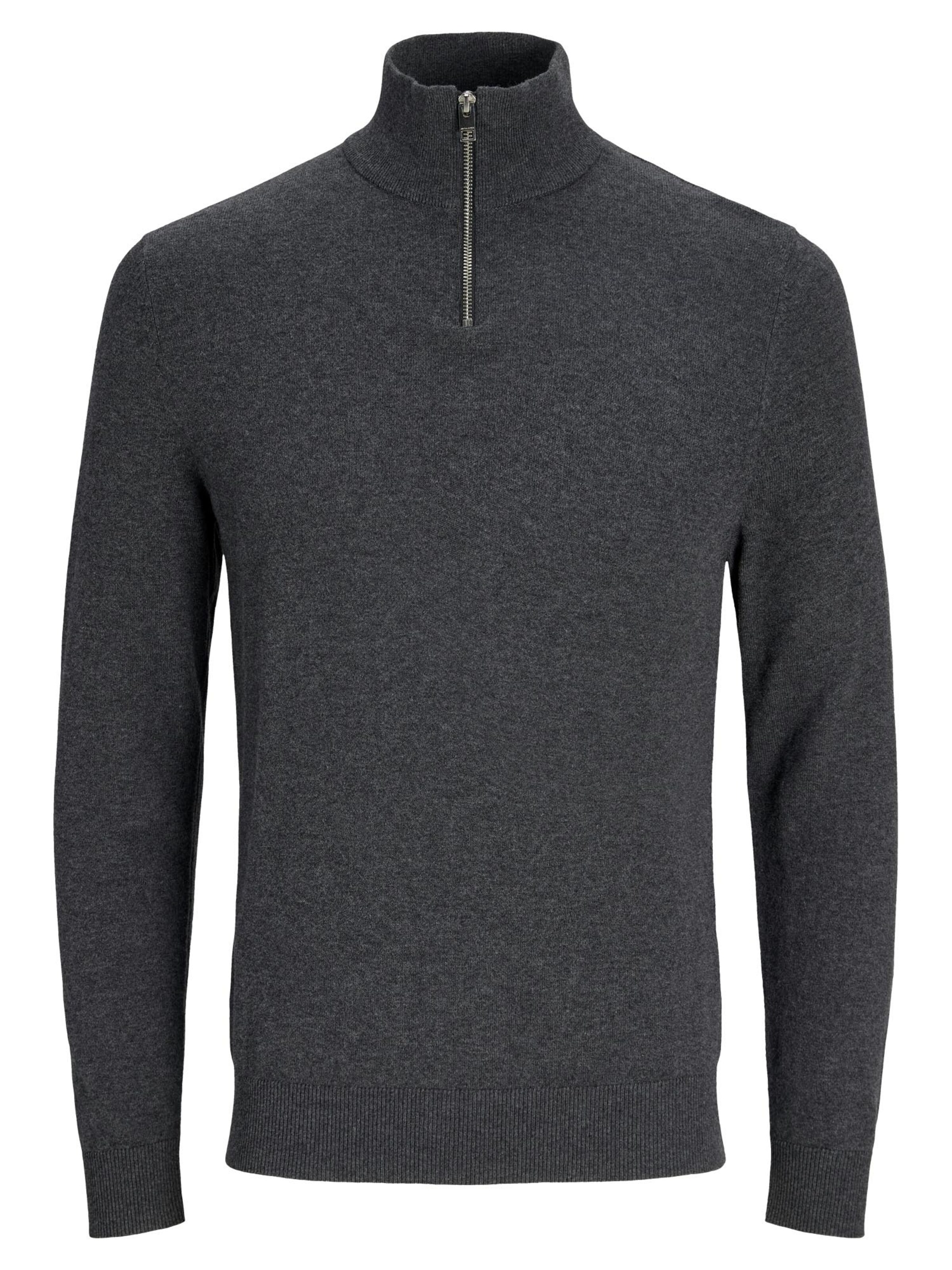 JACK & JONES Pullover 'Emil Knit'‌‌‌ in S in dunkelgrau, Produktansicht