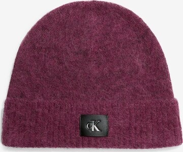 Bonnet Calvin Klein Jeans en violet : devant