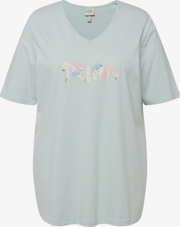 Ulla Popken Slaapshirt in Blauw: voorkant