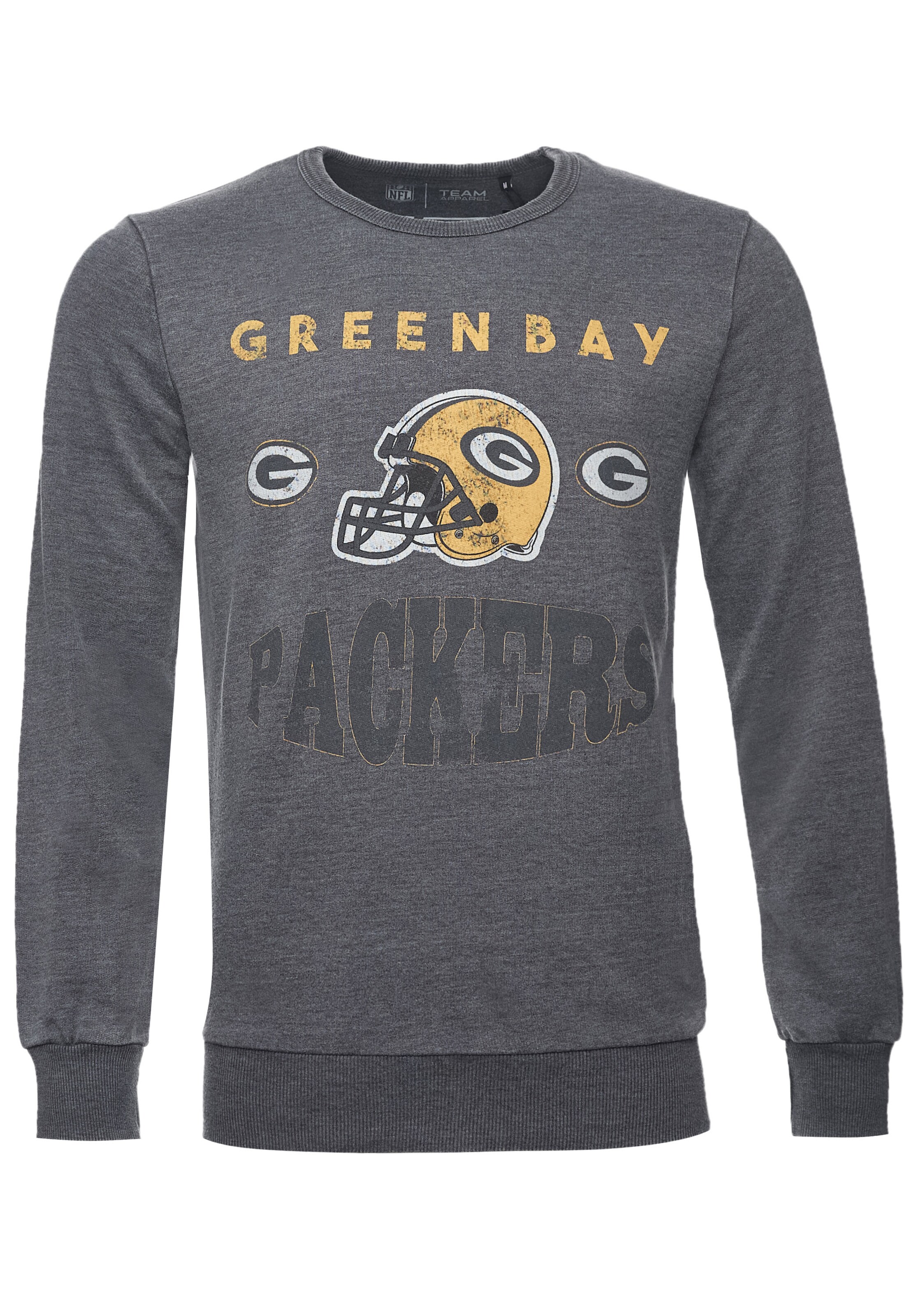 Recovered Sweatshirt 'Green Bay Packers' in Grey: front