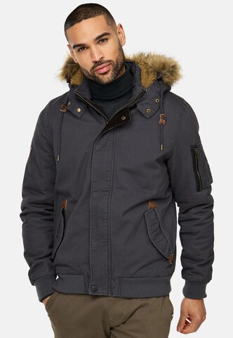 INDICODE JEANS Winterjas 'Pennington' in Grijs: voorkant