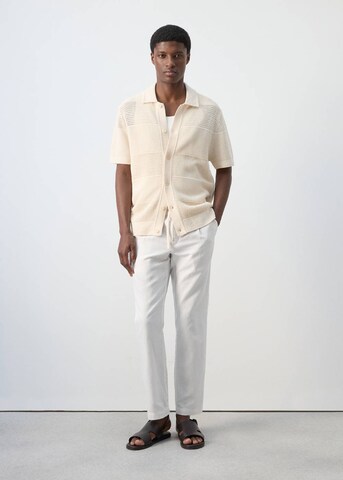 MANGO MAN Slim fit Pleat-Front Pants 'Romelino' in White