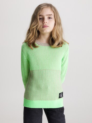 Pull-over Calvin Klein Jeans en vert : devant