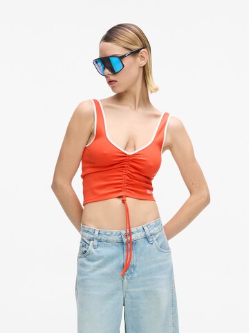 KARL LAGERFELD JEANS Top in Red: front