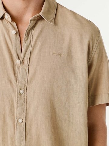 Pepe Jeans Regular fit Button Up Shirt 'Percy' in Beige