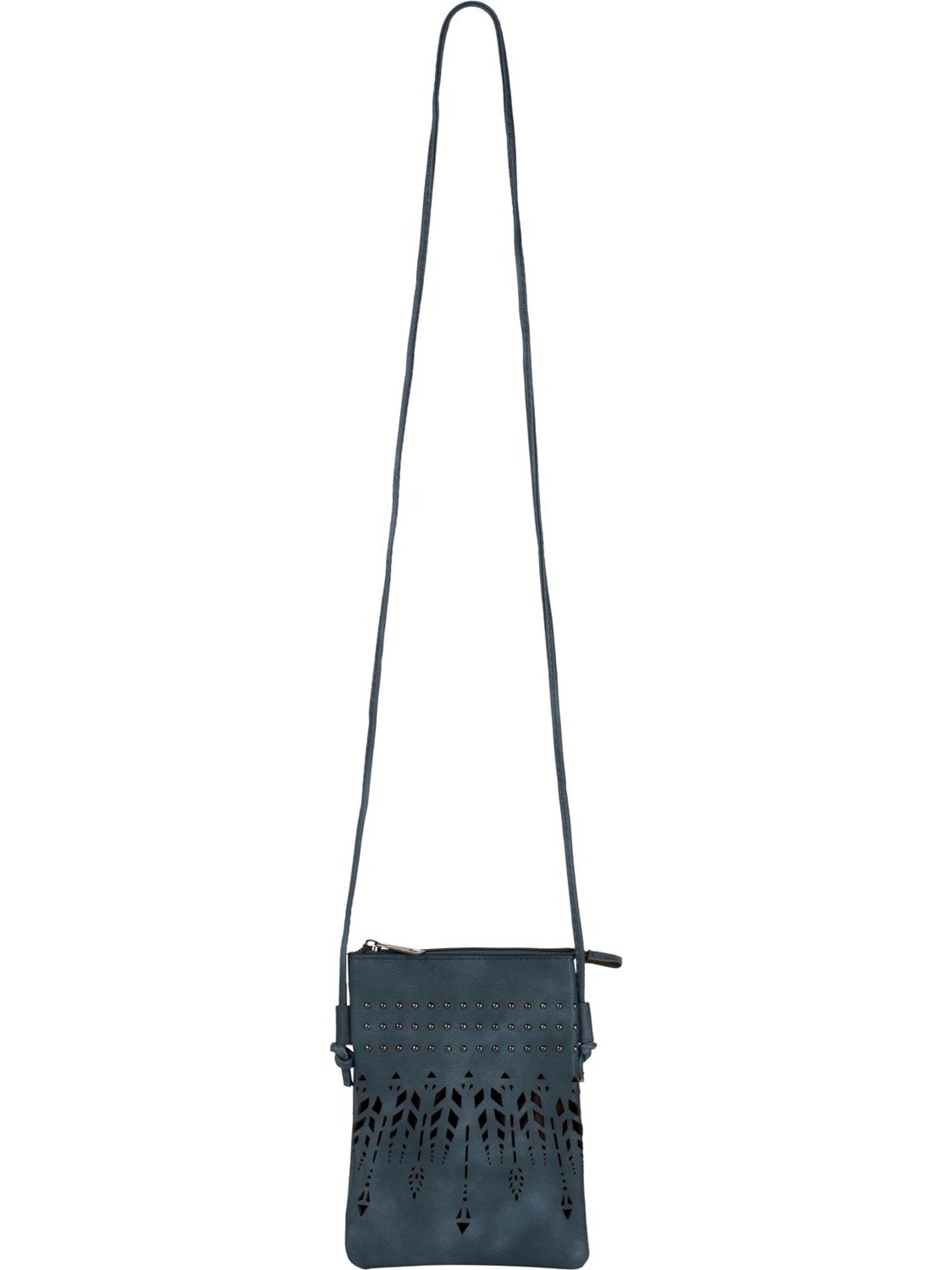 styleBREAKER Umhängetasche 'Mini Umhängetasche Ethno Cutout und Nieten'‌‌‌‌‌‌‌ in Blau: Vorderseite