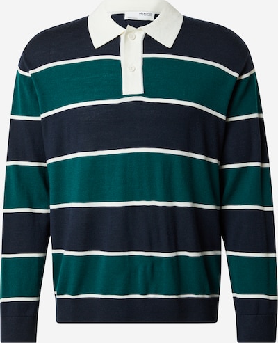 SELECTED Shirt in de kleur Navy / Smaragd / Wit, Productweergave
