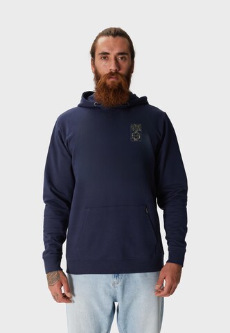 Oldskull Hoodie 'Wrldvibe Urban Jungle Graphic' in Blau: Vorderseite