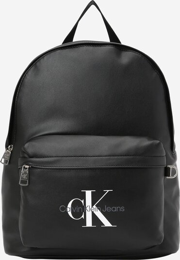 Calvin Klein Jeans Sac à dos 'MONOGRAM SOFT CAMPUS' en gris argenté / noir / blanc, Vue avec produit