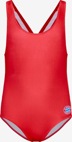 FC BAYERN MÜNCHEN Athletic Swimwear in Red: front