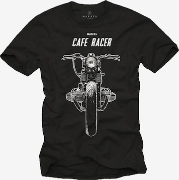 MAKAYA Shirt 'Cafe Racer' in Black: front
