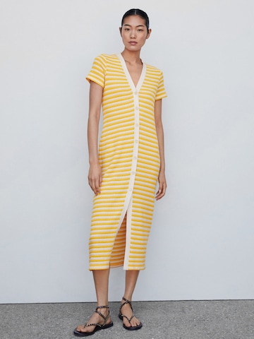 MANGO Knitted dress 'Tuni' in Yellow