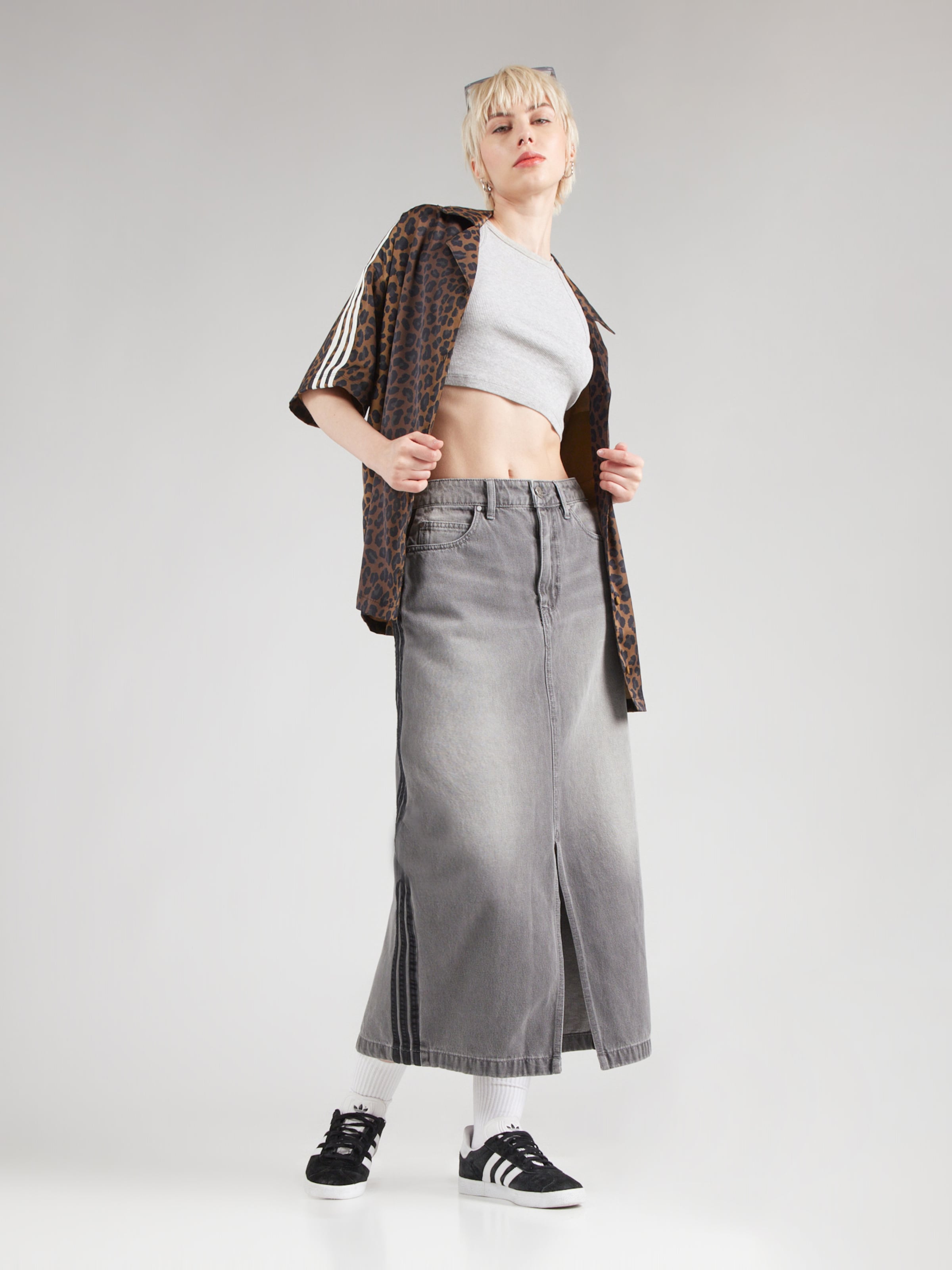 ADIDAS ORIGINALS Skirt in Grey Denim | ABOUT YOU