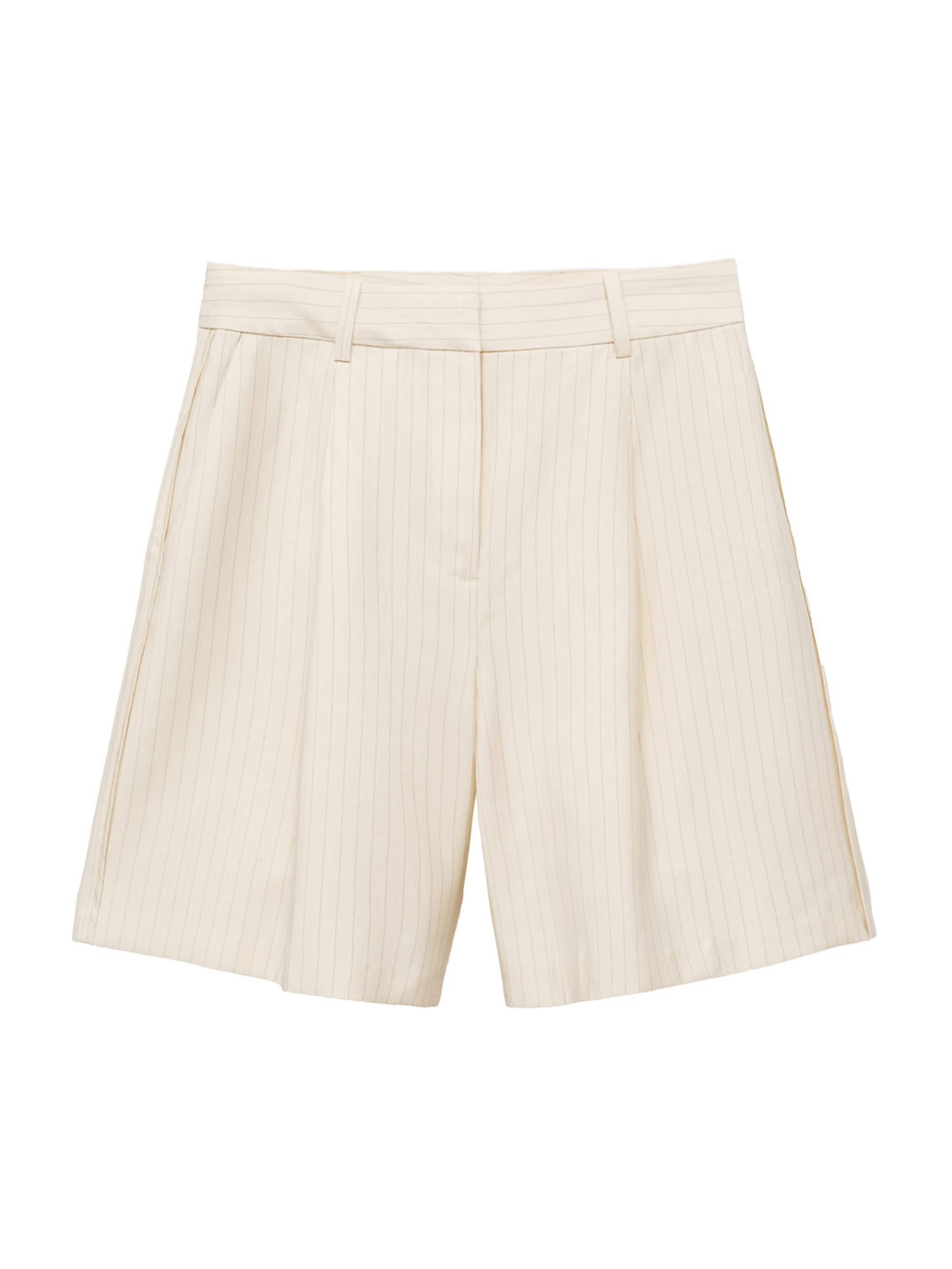 MANGO Normální Kalhoty se sklady v pase 'Lirio' – béžová: přední strana