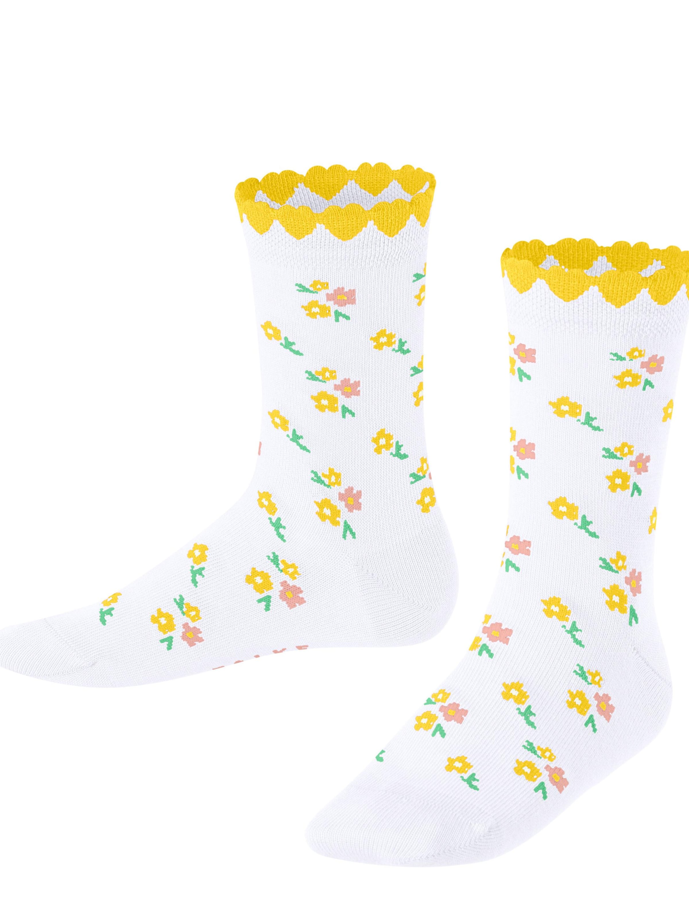 FALKE Socks 'Ditsy Flowers' in White: front