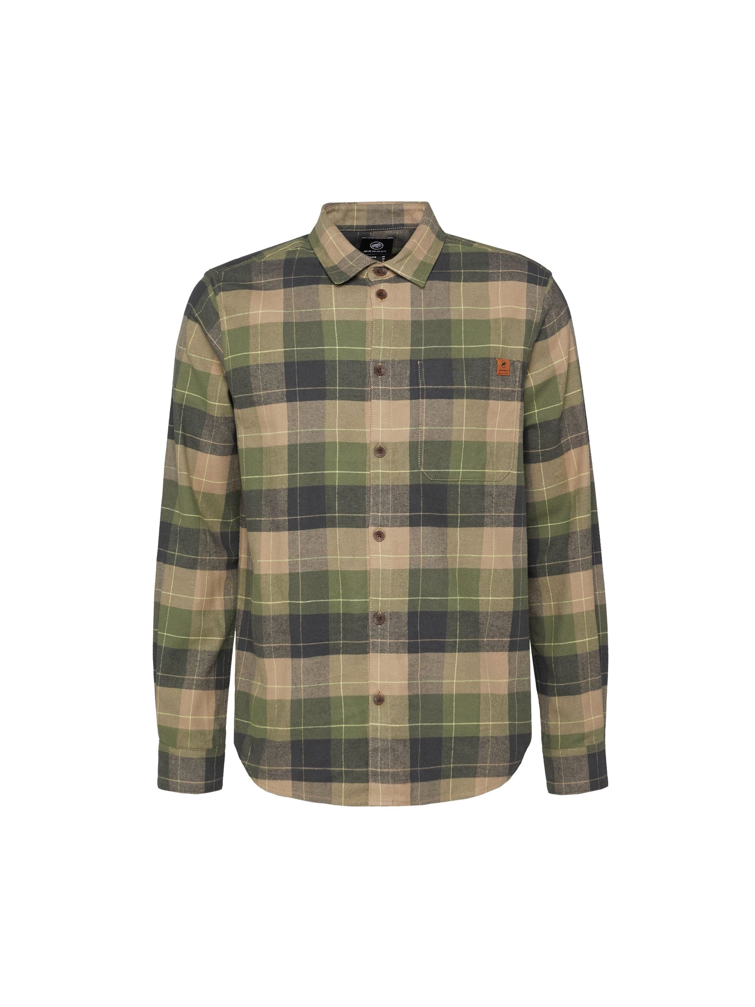 MAMMUT Athletic Button Up Shirt in Grey: front