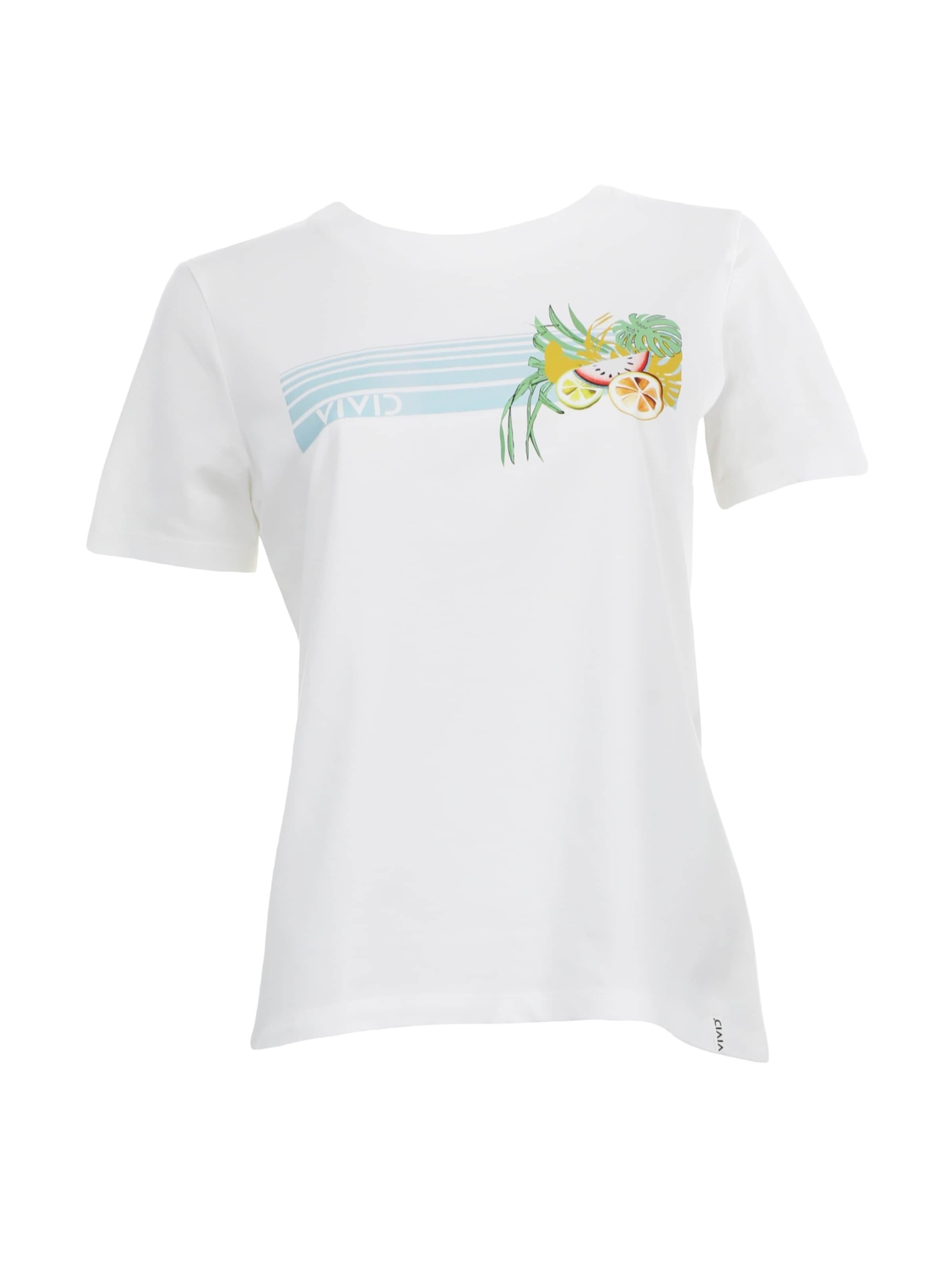 VIVID T-Shirt in hellblau / orange / weiß, Produktansicht