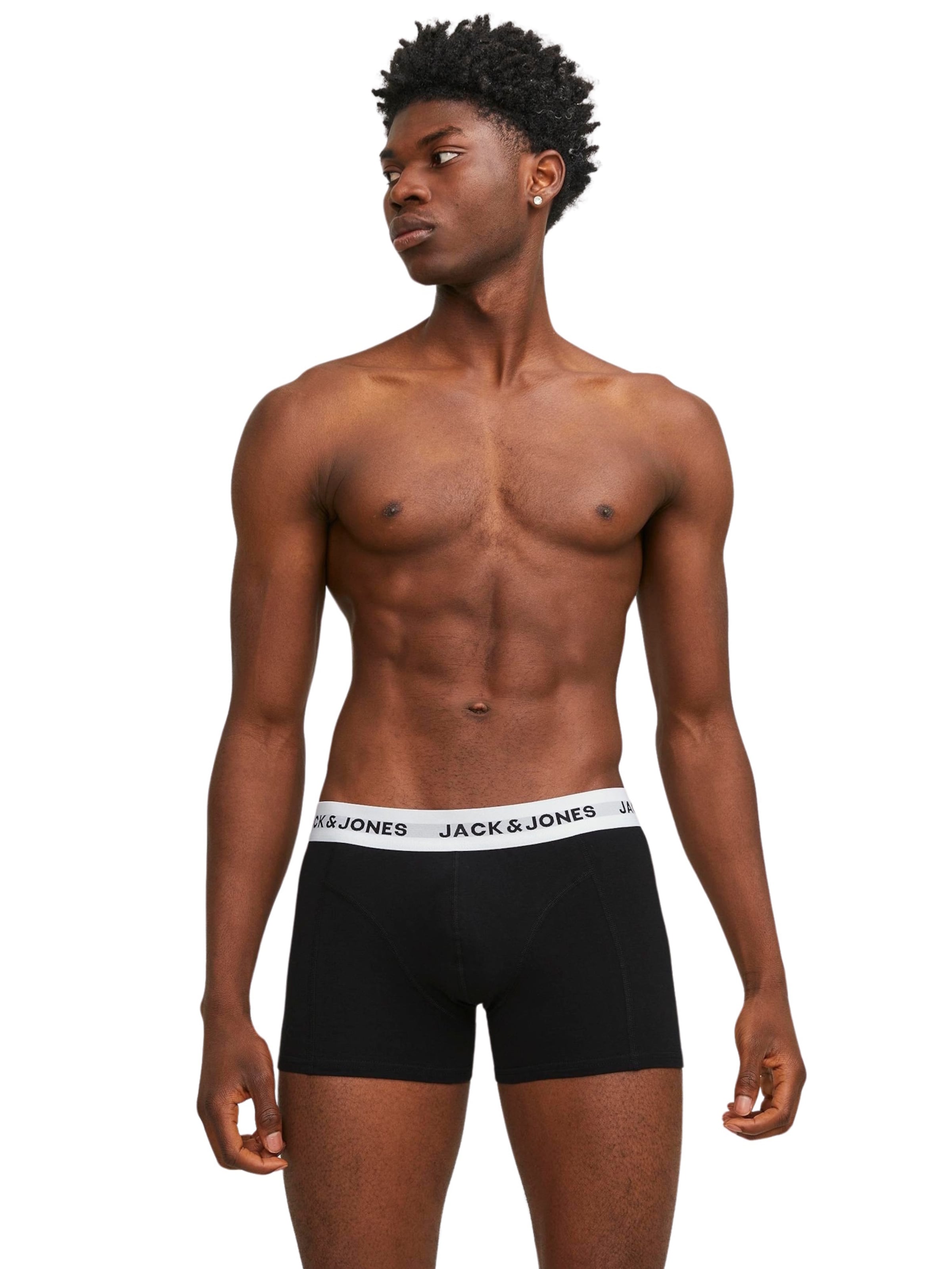 JACK & JONES Боксерки 'Solid' в черно: отпред