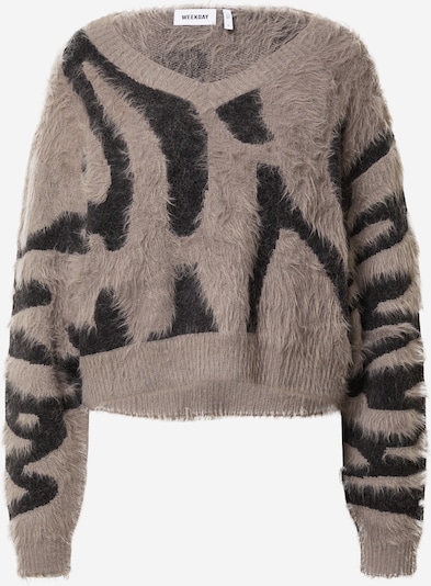 WEEKDAY Sweater 'Cora Hairy' in Muddy coloured / Black, Item view