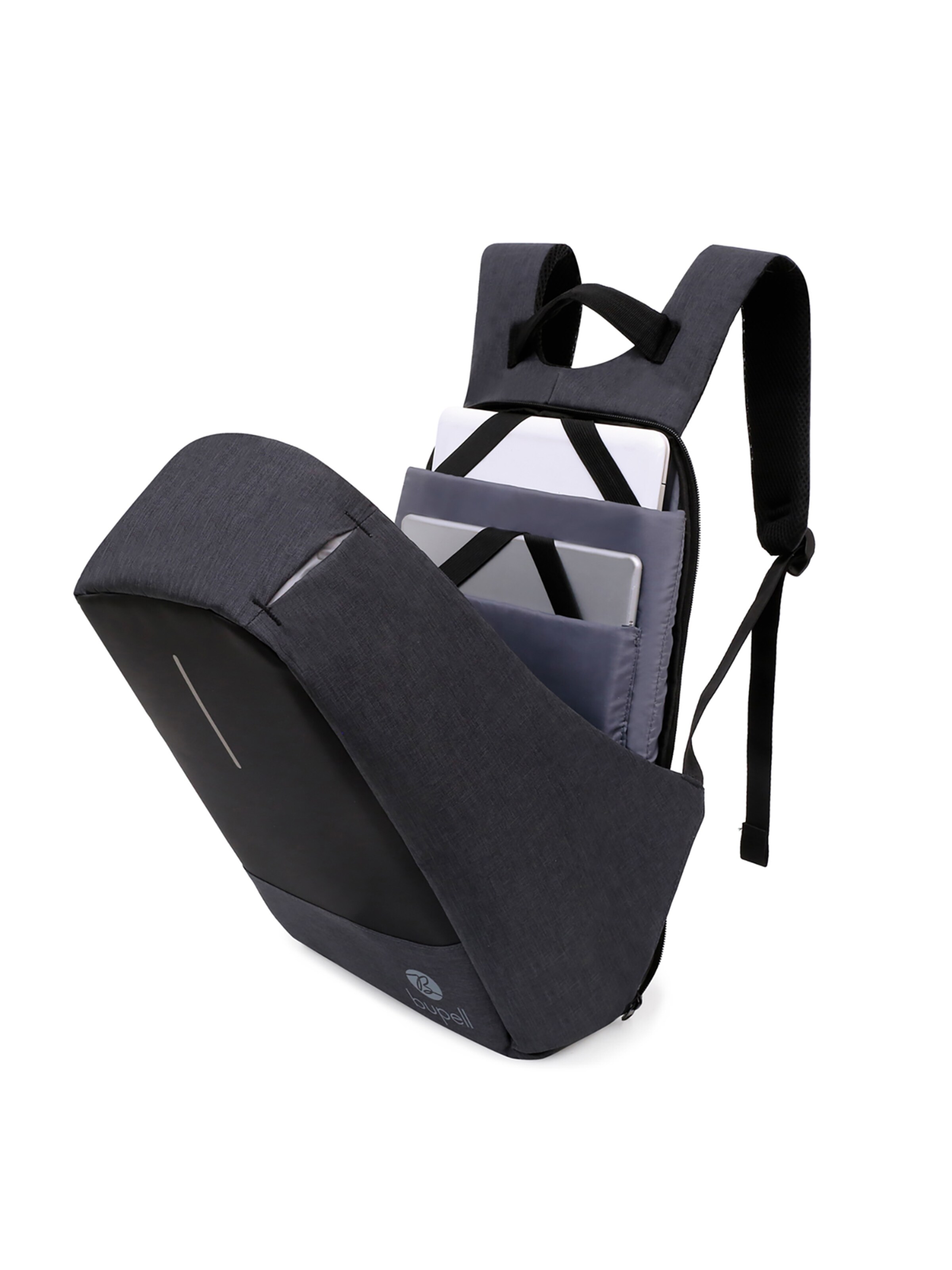 bupell Rucksack 'Laptop & Anti-Diebstahl'‌‌‌‌‌‌‌‌ in Schwarz