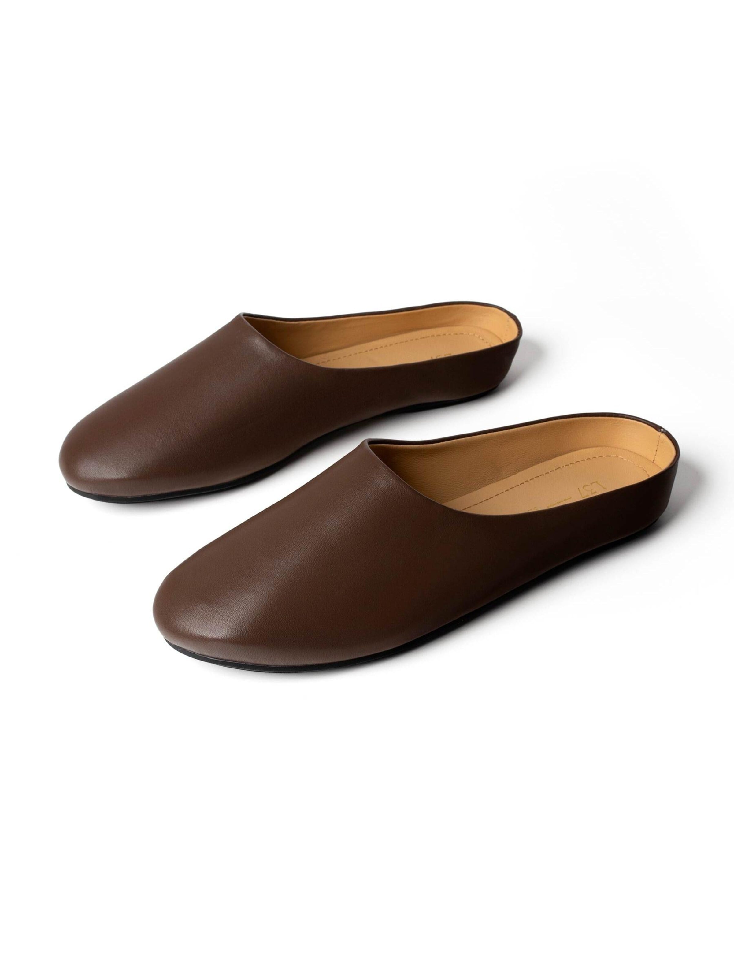L37 HANDMADE SHOESPapuče 'ALL AT ONCE' - smeđa boja