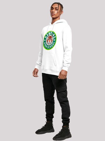 Sweat-shirt 'Stranger Things Hawkins Tiger Circle Netflix TV Series' F4NT4STIC en blanc