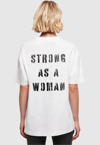 Merchcode Shirt 'WD - Strong As A Woman' in Wit