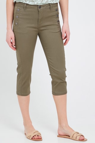 Fransa Slim fit Pants in Green: front