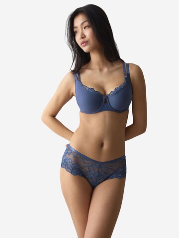 TRIUMPH Minimiser Bra ' Wild Gardenia Florale ' in Blue: front