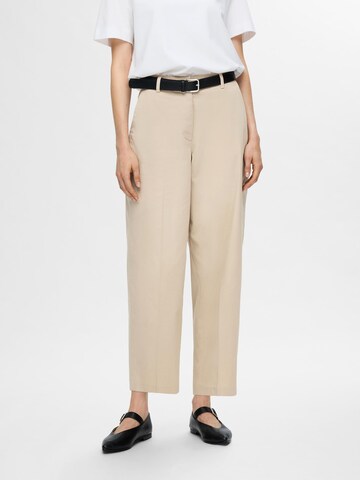 SELECTED FEMME Wide leg Chino Pants in Beige: front