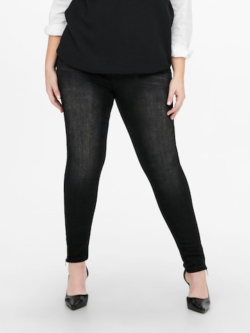 ONLY Carmakoma Slimfit Jeans 'Karla' in Zwart: voorkant