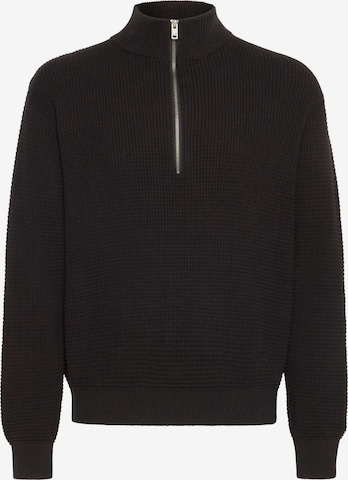 !Solid Troyer ' SDRIVER HALFZIP ' in Schwarz: Vorderseite