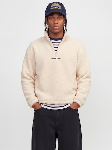 JACK & JONES Kampsun 'JORNORREBRO', värv beež: eest vaates